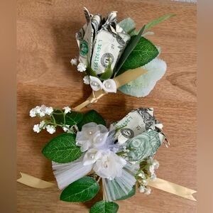 Custom Cash Petal Rose Boutonniere and Corsage